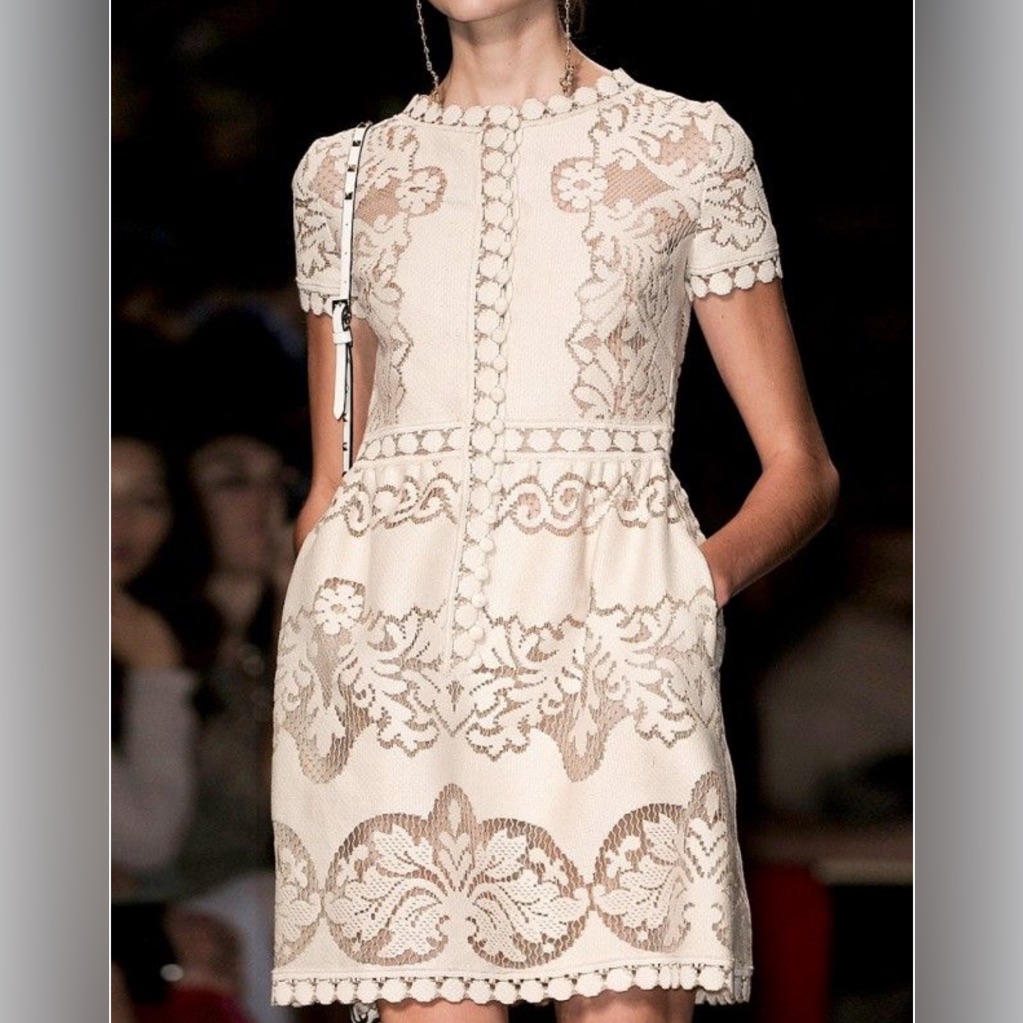 Cream Cutout Burton Down Dress Sz S
